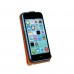 iPhone 5c - Genuine Leather Up Down Flip Protective Phone Cover Case - Pink